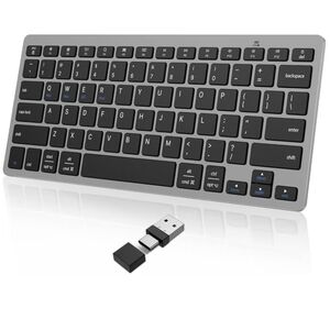 Wireless Black and Gray Keyboard with USB Receiver